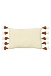 Furn Rainbow Tuft Tasselled Cushion in Red - Size: 30 cm x 50 cm - thumbnail 2