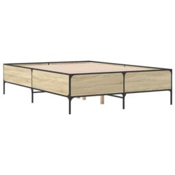 Berkfield Home Bed Frame without Mattress Sonoma Oak 135x190 cm Double in Brown - thumbnail 6