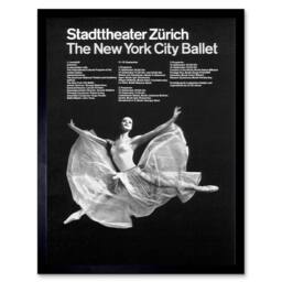 "Artery8 Cultural New York Ballet Zurich Switzerland Dance Framed Art Print in Black - Size: W12"" x H16""" - thumbnail 1