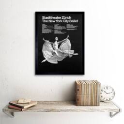 "Artery8 Cultural New York Ballet Zurich Switzerland Dance Framed Art Print in Black - Size: W12"" x H16""" - thumbnail 2
