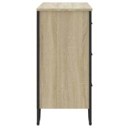 Berkfield Home Chest of Drawers Sonoma Oak 91x35.5x74.5 cm Engineered wood in Light Oak - thumbnail 5