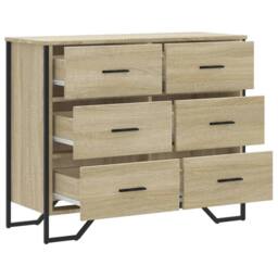 Berkfield Home Chest of Drawers Sonoma Oak 91x35.5x74.5 cm Engineered wood in Light Oak - thumbnail 7