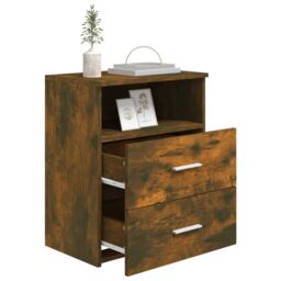 Berkfield Home Bed Cabinet Smoked Oak 50x32x60 cm in Brown - Size: 50 x 32 x 60 cm - thumbnail 4