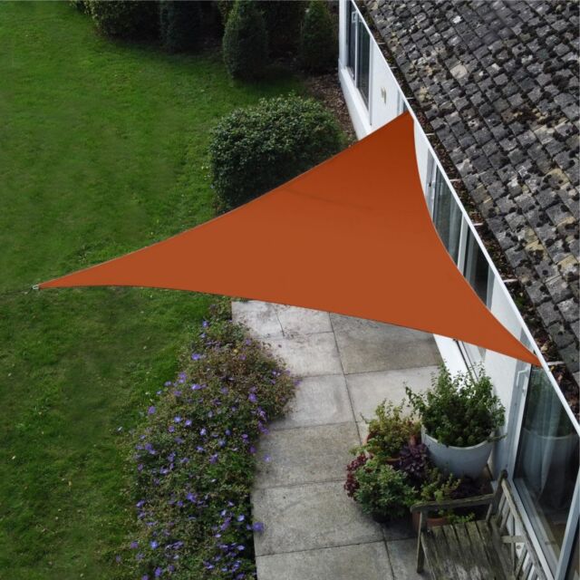 Woven Wood 2x2x2m Triangle Terracotta Premium Waterproof Sail Shade