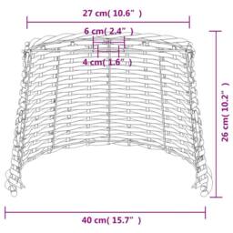 Berkfield Home Ceiling Lamp Shade White √ò40x26 cm Wicker - Size: 40x26 cm - thumbnail 7