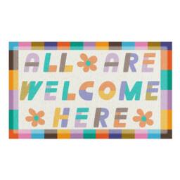 Artsy Mats Elizabeth Olwen All Are Welcome Here Indoor/Outdoor Doormat (90x60cm) in Cream - Size: 60 x 90 cm - thumbnail 2