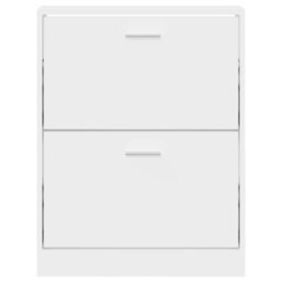Berkfield Home Shoe Cabinet White 59x17x81 cm Engineered Wood - Size: 59 x 17 x 81 cm - thumbnail 5