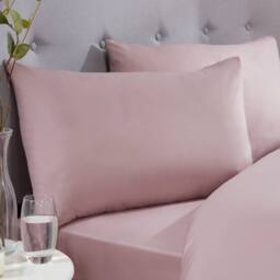 Smart Living Super Soft Warm Cosy Plain Dye Housewife Pillowcases Pair in Pink - Size: Standard Pillow Case - thumbnail 2