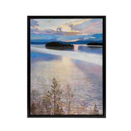 "Artery8 Akseli Gallen Kallela Lake View Coastal Landscape Framed Canvas Art - Size: W12"" x H16""" - thumbnail 1