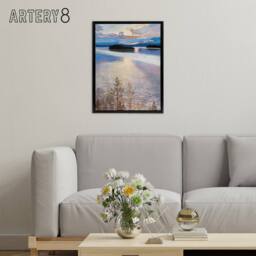 "Artery8 Akseli Gallen Kallela Lake View Coastal Landscape Framed Canvas Art - Size: W12"" x H16""" - thumbnail 3