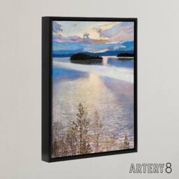 "Artery8 Akseli Gallen Kallela Lake View Coastal Landscape Framed Canvas Art - Size: W12"" x H16""" - thumbnail 2