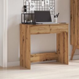 Berkfield Home Desk Artisian Oak 80x40x75 cm Engineered Wood in Brown - Size: 80 x 40 x 75 cm - thumbnail 1