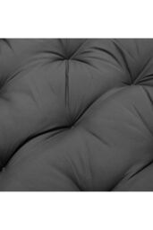 Living and Home Outdoor T-Shaped Egg Chair Cushion Hanging Swing Chair Pad, Black - thumbnail 6