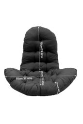 Living and Home Outdoor T-Shaped Egg Chair Cushion Hanging Swing Chair Pad, Black - thumbnail 4