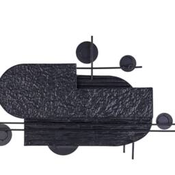Wyld and Coco Geometric Wall Art Black Gold Iron Sculpture - thumbnail 3