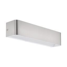 Loops Wall Light Satin Nickel Front Cover Oblong Box Structure Bulb LED 12W Included in Metallics - thumbnail 1