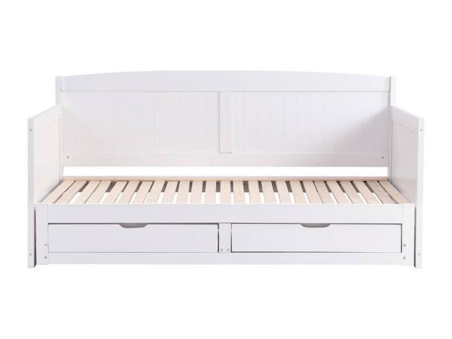 Vente-unique Trundle Bed 90 X 190 Or 180 X 190 Cm - With Extendable Base and in White - Size: Single - image 1