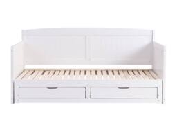 Vente-unique Trundle Bed 90 X 190 Or 180 X 190 Cm - With Extendable Base and in White - Size: Single - thumbnail 1