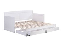 Vente-unique Trundle Bed 90 X 190 Or 180 X 190 Cm - With Extendable Base and in White - Size: Single - thumbnail 7