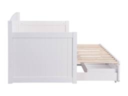 Vente-unique Trundle Bed 90 X 190 Or 180 X 190 Cm - With Extendable Base and in White - Size: Single - thumbnail 9