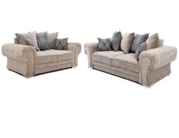 Furniture 786 Verona Scatter Back 3+2 Seater Sofa Set in Beige - thumbnail 2