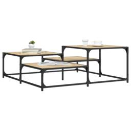Berkfield Home Durable Coffee Table Sonoma Oak 107x107x40 cm Engineered Wood in Light Brown - Size: 107 x 107 x 40 cm - thumbnail 2