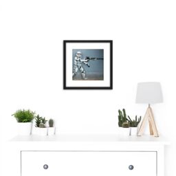 Artery8 Apoptosical Star Wars Stormtrooper Graffiti Mexico Photograph 8X8 Inch Square Wooden Framed Wall Art Print Picture with Mount in Black - thumbnail 2