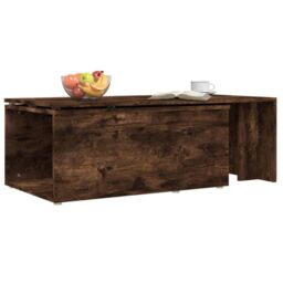 Berkfield Home Coffee Table Smoked Oak 150x50x35 cm Engineered Wood in Brown - Size: 150 x 50 x 35 cm - thumbnail 5