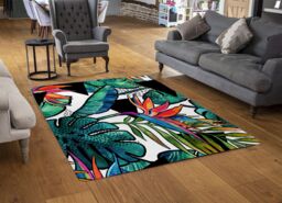 Benjamin Tate Design Flowers With Contour Designer Rug in Natural - Size: Large - thumbnail 2