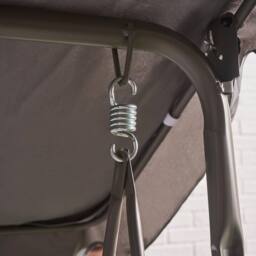 OHS Geo Print Garden Swing Chair Outdoor Hanging 3 Seater Bench Sun Shade in Grey - thumbnail 4