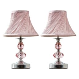 ValueLights Jaigier Pair of Silver Table Lamps Touch On/Off Dimmable - thumbnail 2