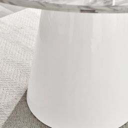 FurnitureboxUK Palma 120cm 6-Seater Round Pedestal Dining Table In Multiple Finishes in Off-White - thumbnail 2