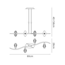 Netlighting Eclipse Telescopic 4 Light G9 Bar Black Chrome - thumbnail 2