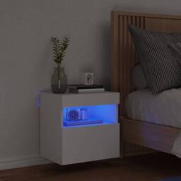 Berkfield Home TV Wall Cabinet with LED Lights White 40x30x40 cm - Size: 40 x 30 x 40 cm - thumbnail 4