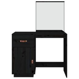 Berkfield Home Dressing Table Black 95x50x134 cm Solid Wood Pine - Size: 95 x 50 x 134 cm - thumbnail 6