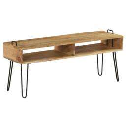 Berkfield Home TV Stand Solid Mango Wood 110x35x45 cm in Brown - Size: 110 x 35 x 45 cm - thumbnail 9