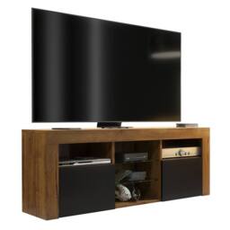 Creative Furniture Pulse TV Unit 145cm - Dark Oak with Black Matt Doors in Dark Brown - thumbnail 5