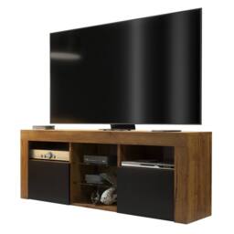 Creative Furniture Pulse TV Unit 145cm - Dark Oak with Black Matt Doors in Dark Brown - thumbnail 3