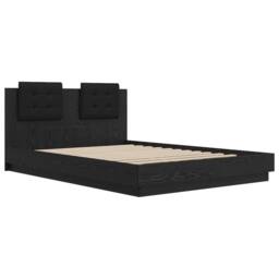 Berkfield Home Bed Frame with Headboard Black Oak 160 x 200 cm Engineered Wood - thumbnail 5