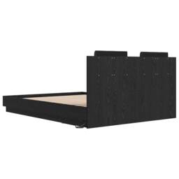Berkfield Home Bed Frame with Headboard Black Oak 160 x 200 cm Engineered Wood - thumbnail 8