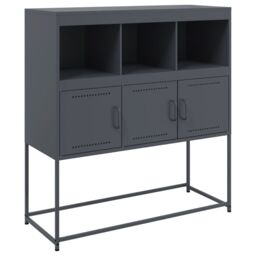 Berkfield Home Sideboard Anthracite 100.5x39x107 cm Steel in Black - thumbnail 2