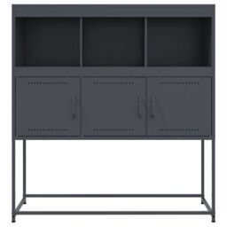 Berkfield Home Sideboard Anthracite 100.5x39x107 cm Steel in Black - thumbnail 6