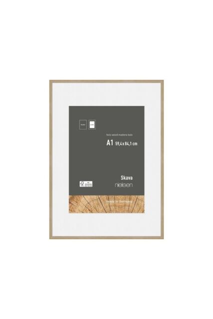 nielsen Skava A1 Wooden Picture Frame With A2 Mount & Glass Front in Light Oak - image 1