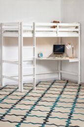 Home Discount Vida Designs Sydney Bunk Bed Frame With Desk Kids Bedroom Furniture in White - Size: Single - thumbnail 1