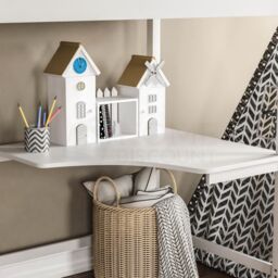 Home Discount Vida Designs Sydney Bunk Bed Frame With Desk Kids Bedroom Furniture in White - Size: Single - thumbnail 4