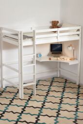 Home Discount Vida Designs Sydney Bunk Bed Frame With Desk Kids Bedroom Furniture in White - Size: Single - thumbnail 5