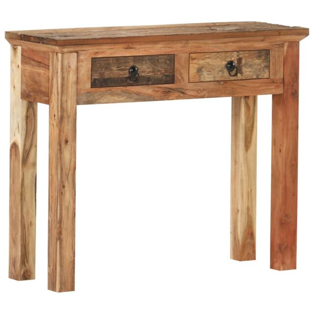 Berkfield Home Console Table 90.5x30x75cm Solid Acacia Wood & Reclaimed Wood in Brown - Size: 90.5x30x75 cm - image 1