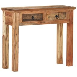 Berkfield Home Console Table 90.5x30x75cm Solid Acacia Wood & Reclaimed Wood in Brown - Size: 90.5x30x75 cm - thumbnail 1