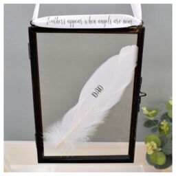 Amaya Rose Ltd In Memory of Dad Real feather Floating Picture Frame. Memorial Gift in Black - thumbnail 2
