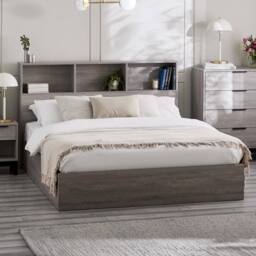 Cheshire Alder Ottoman Storage Bed - Grey Oak - Double (135cm) - thumbnail 3